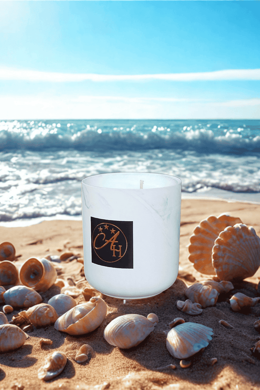 Bougie Prestige ambiance Marine - pot en marbre 300ml au design épuré