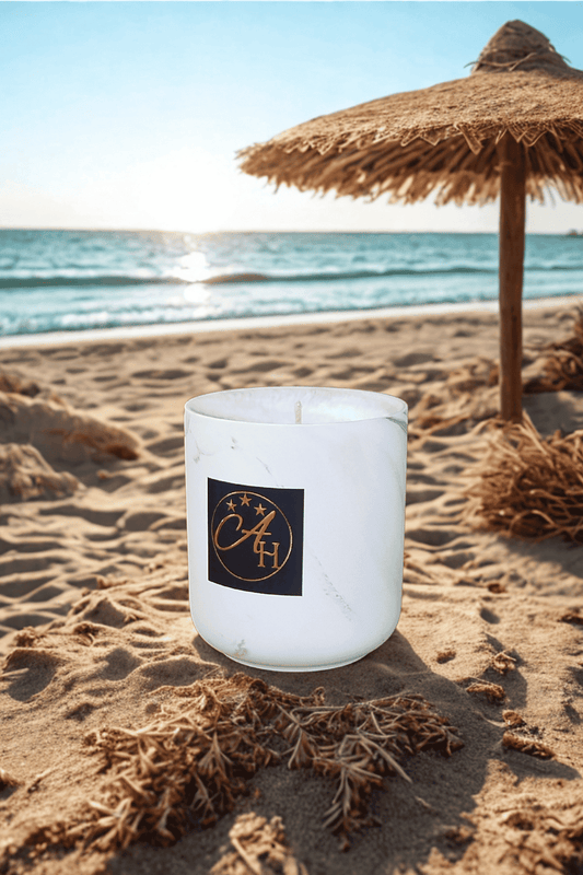 Bougie Prestige ambiance Exotique - pot en marbre 300ml au design épuré
