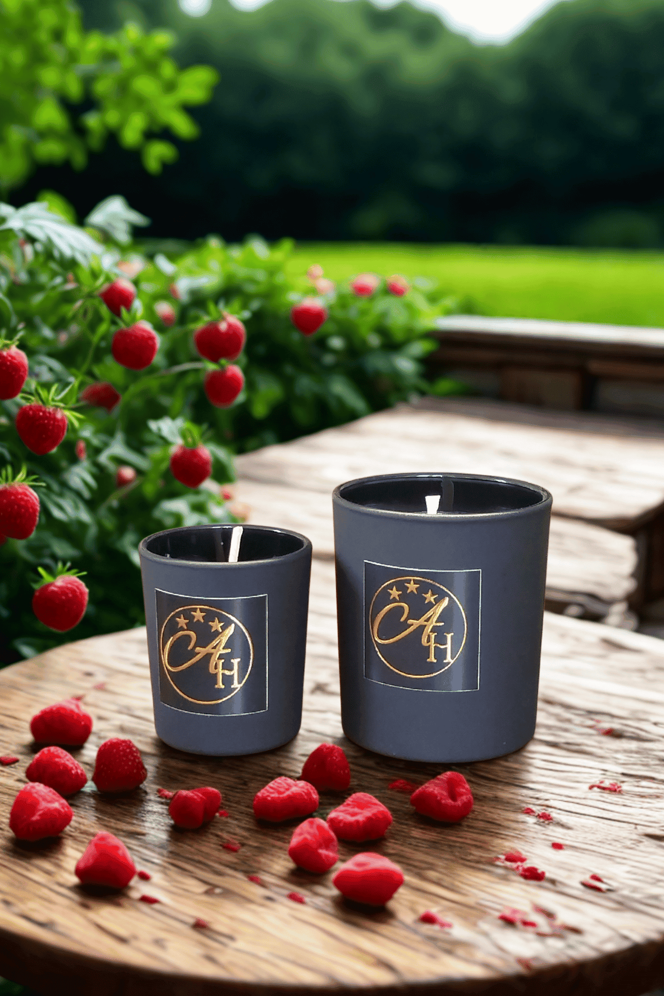 Bougie Elegance parfum Fruits rouges - pot en verre noir au design minimaliste