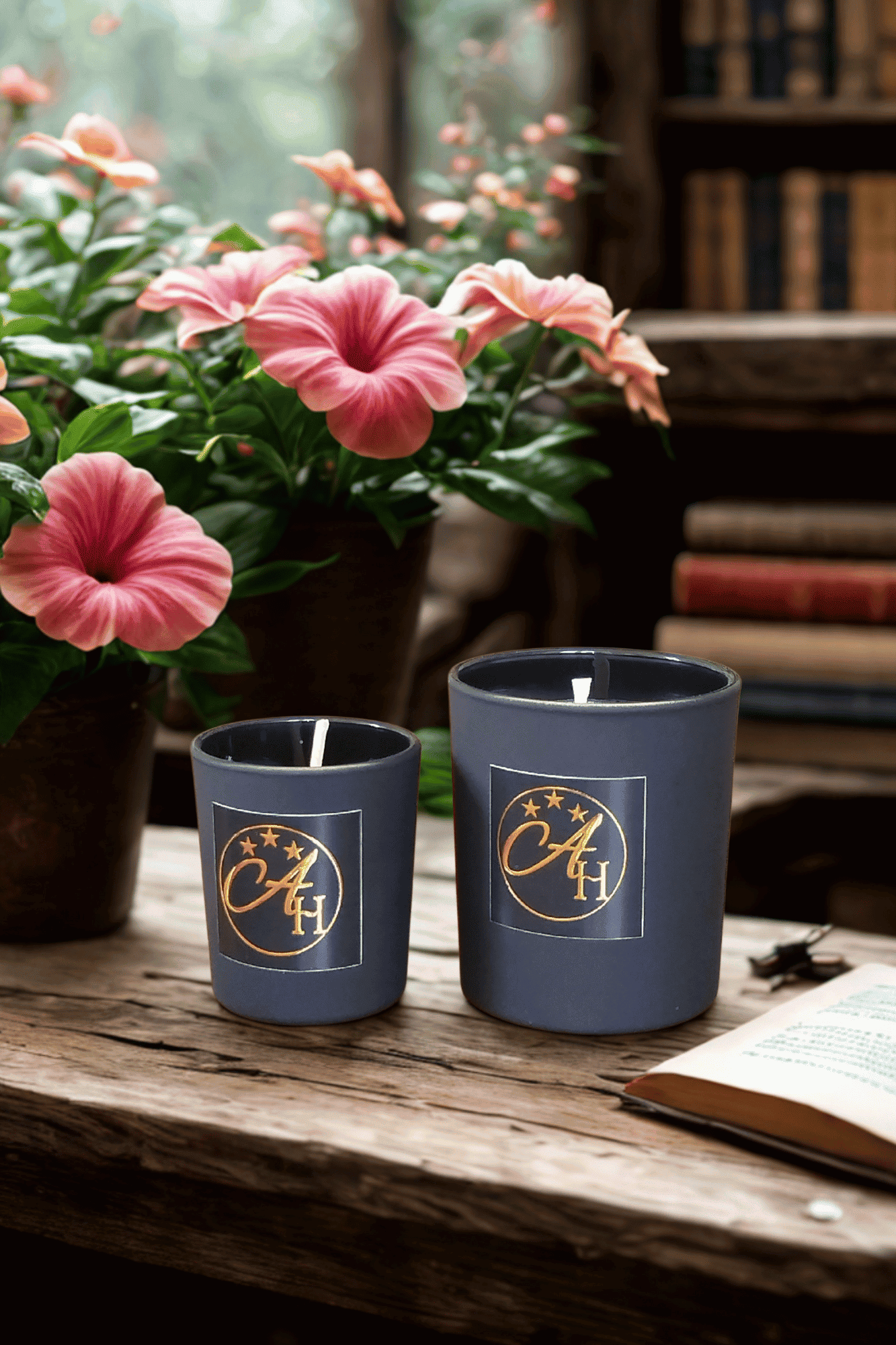 Bougie Elegance parfum Hibiscus - Verre noir au design minimaliste