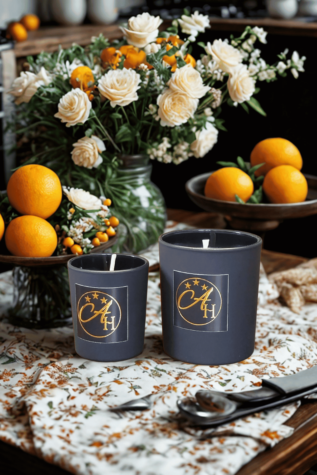 Bougie Elegance parfum Orange - Verre noir au design minimaliste
